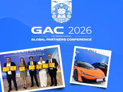 Representantes de Grupo Automotriz Carrera recibiendo múltiples premios en la conferencia mundial de GAC International 2026.