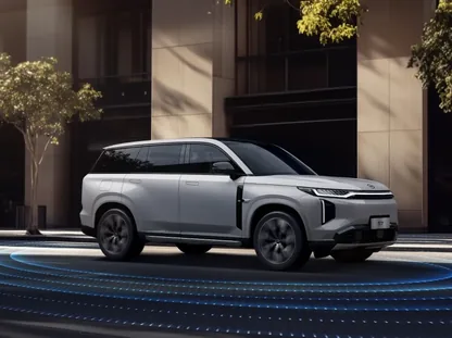 GAC S7, la SUV eléctrica tecnológica que llega a Colombia, vista de perfil en vitrina oficial